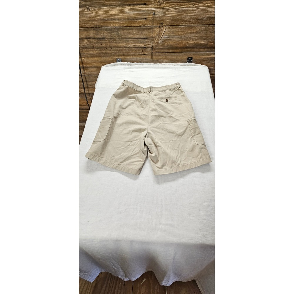 Womens Khaki Tan Cotton Twill Cargo Shorts High Rise Multi Pocket Size 14 - Picture 7 of 7